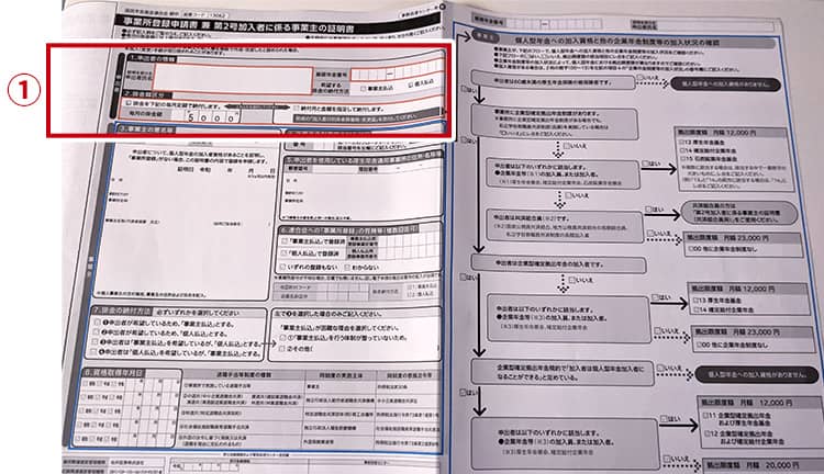 事業所登録申請書 兼 第2号加入者に係る事業主の証明書