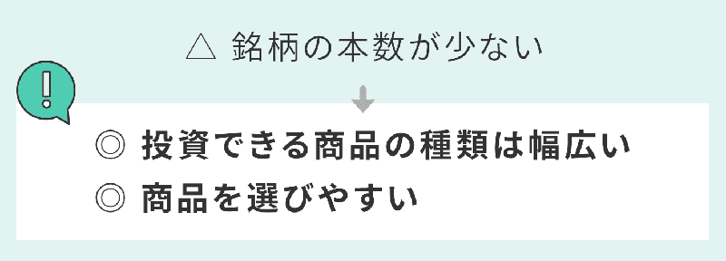 投資できる商品の種類は幅広い、商品を選びやすい