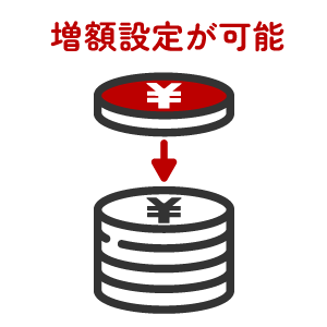 増額設定が可能