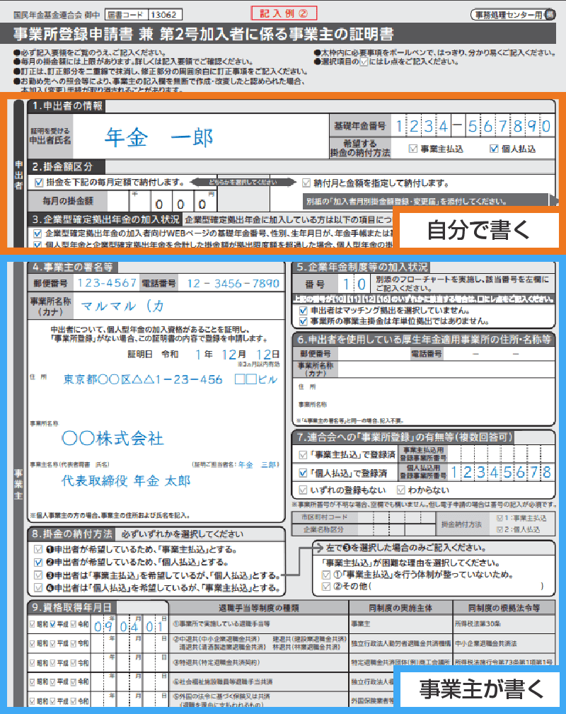 事業主の証明書