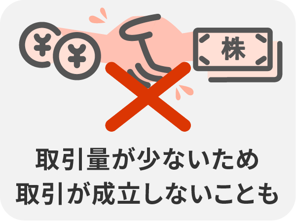 取引量が少ないため取引が成立しないことも
