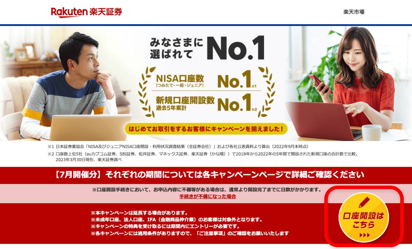 楽ラップの始め方 引用：楽天証券