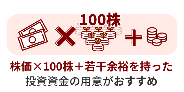 株価×100株に若干余裕を持った投資資金の用意がおすすめ