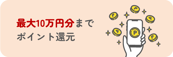 最大10万円分までポイント還元