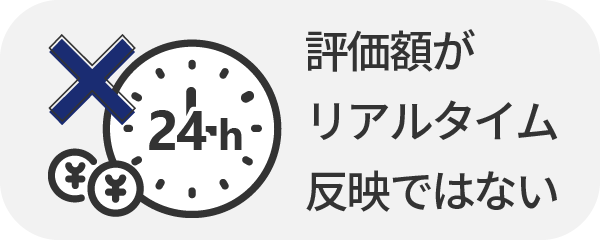 評価額がリアルタイム反映ではない