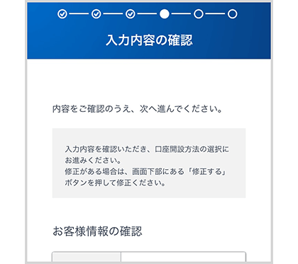入力内容の確認