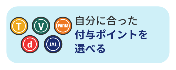 自分に合った付与ポイントを選べる
