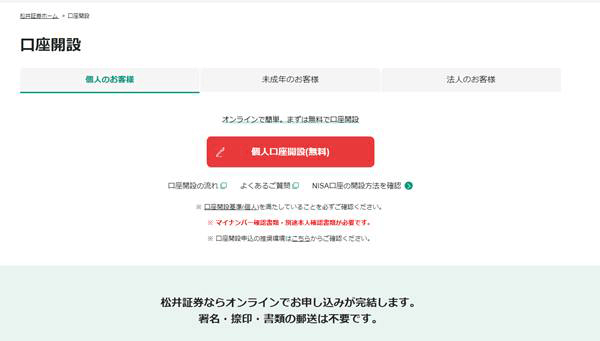 個人口座開設